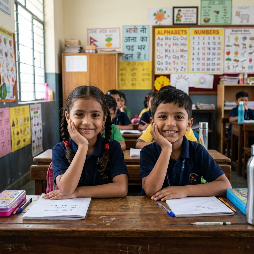 Pre-Primary Students in Interactive Classroom