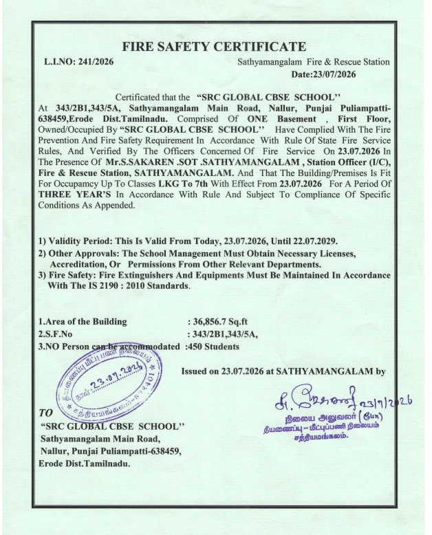 Fire Safety Certificate (L.I. No. 241/2026)